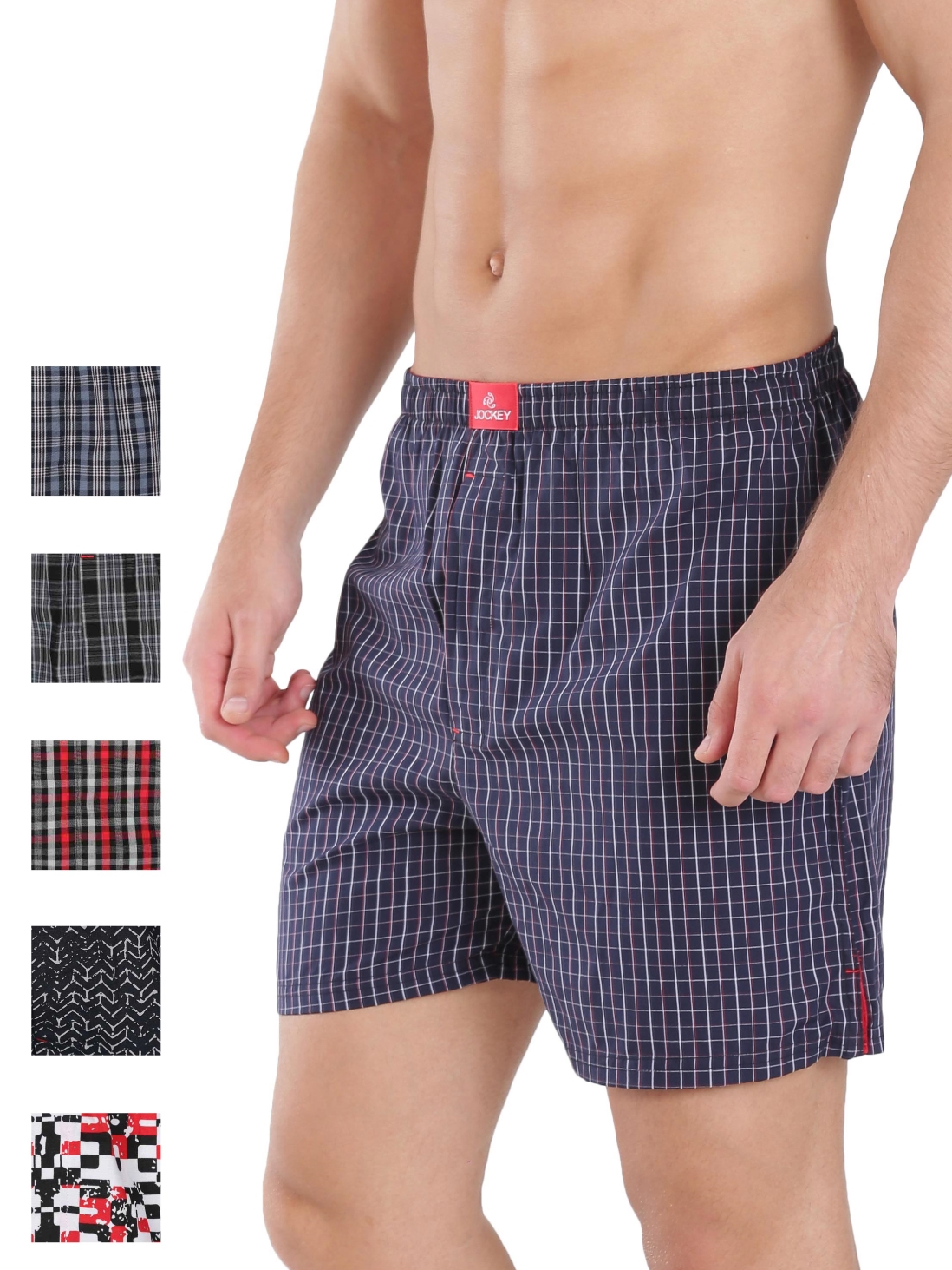 

Jockey Men Multi Color Prints & Checks Boxer Shorts Combo 2 - Pack of 5 -  - US22, Multi colour pack