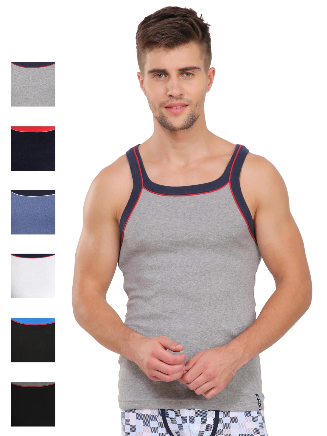 

Jockey Men Multi Color Vest Combo - Pack of 6 -  - US54, Blue