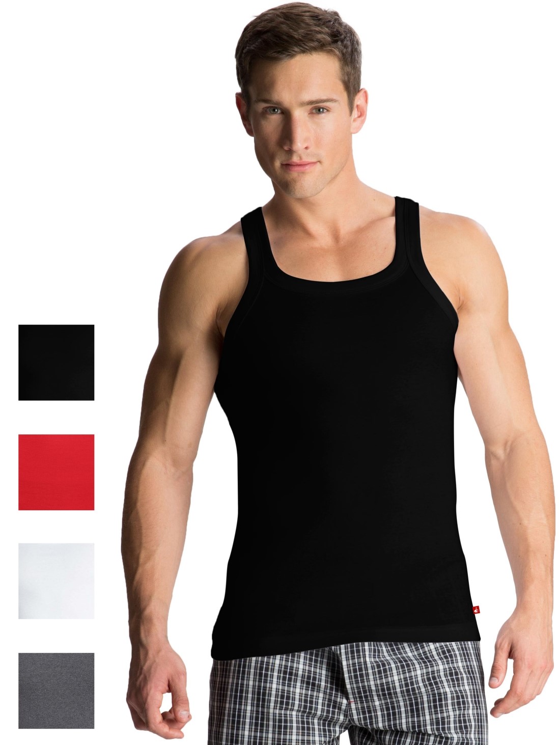 

Jockey Men Multicolor Square Neck Vest Combo - Pack of 4 -  - US26, Multi colour