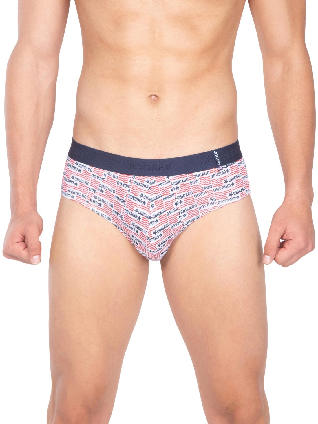 

Jockey Men White & Navy Print22 Brief -  - US52