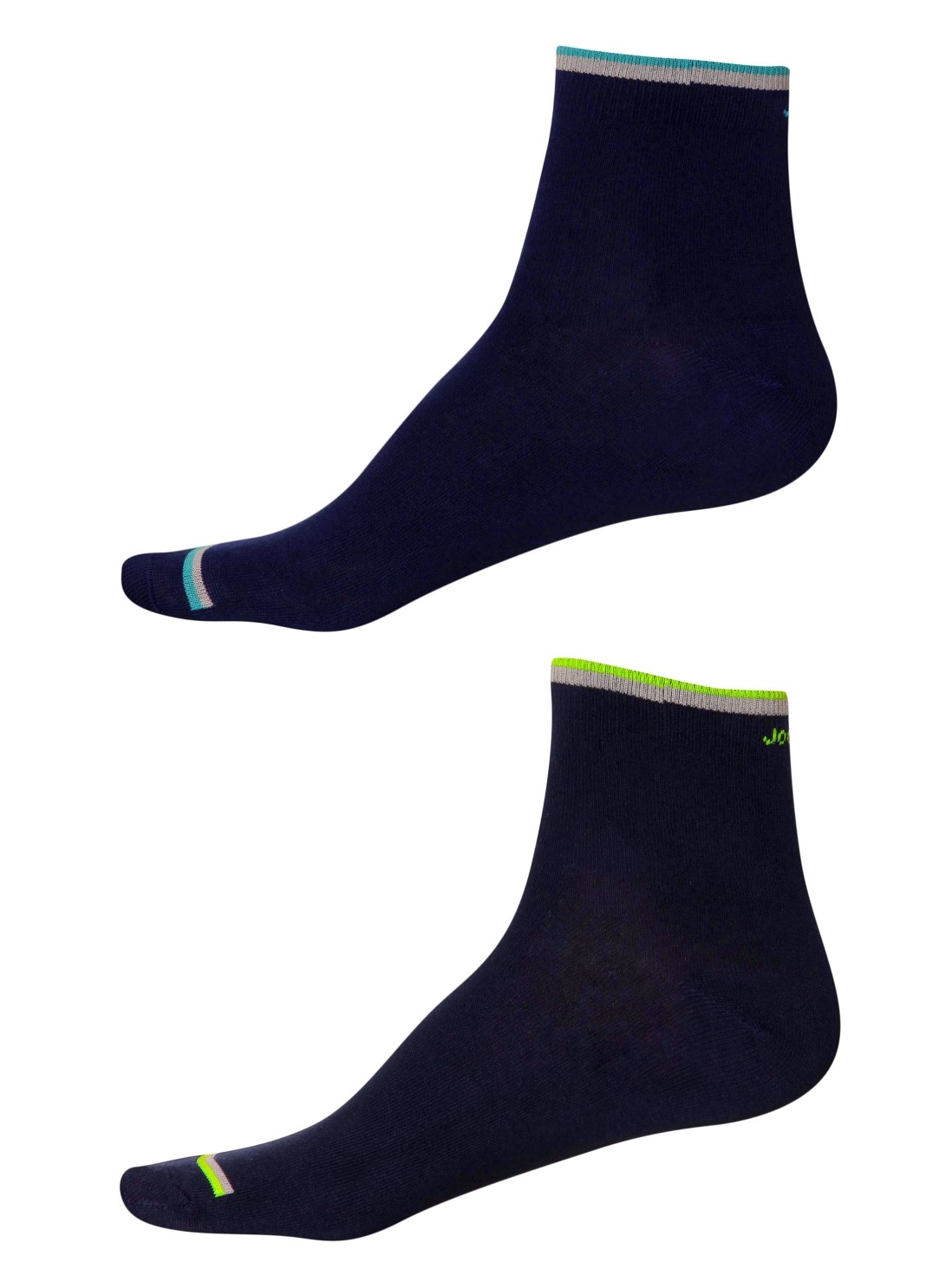 

Jockey Men Navy FL Yellow & Teal Men Ankle Socks Pack of 2 -  - 7051, Blue