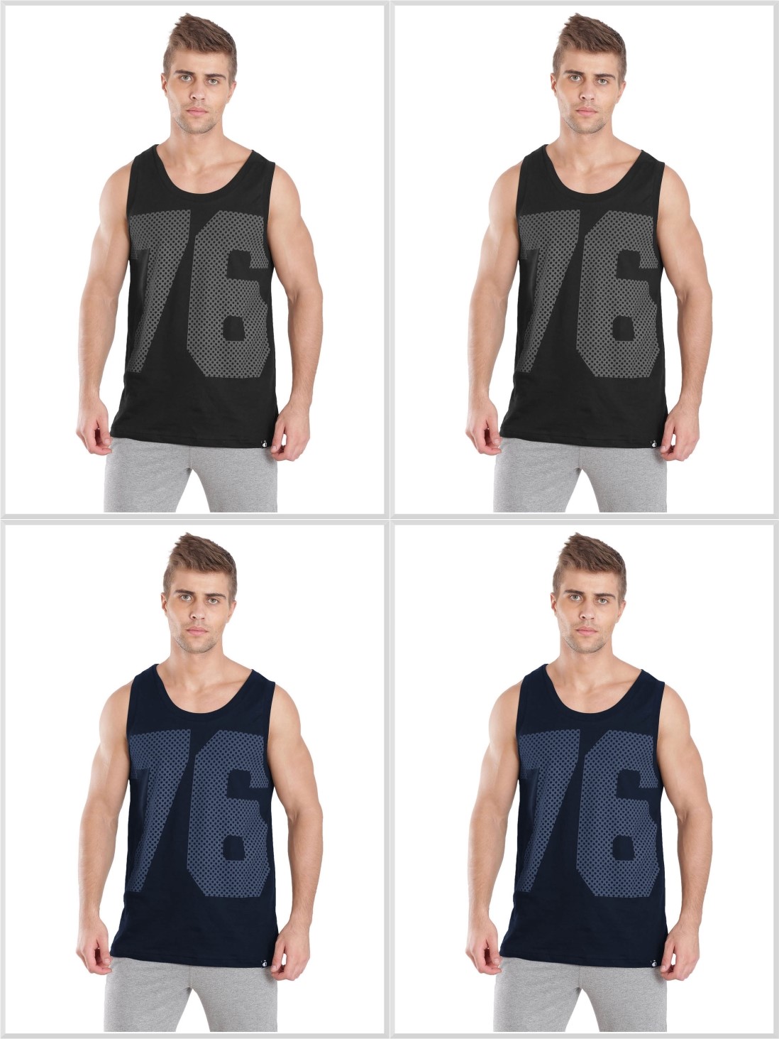 

Jockey Men Jockey Tank Top Multi Color Combo - Pack of 4 -  - 9928, Multi colour