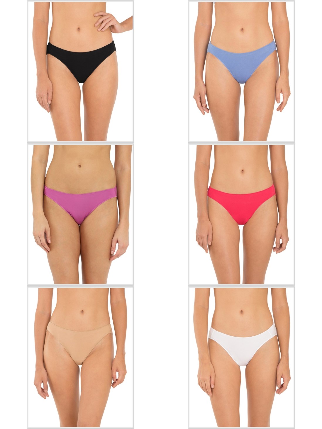 

Jockey Women Jockey Multi Color Bikini Combo 2 - Pack of 6 -  - 1803, Multi colour