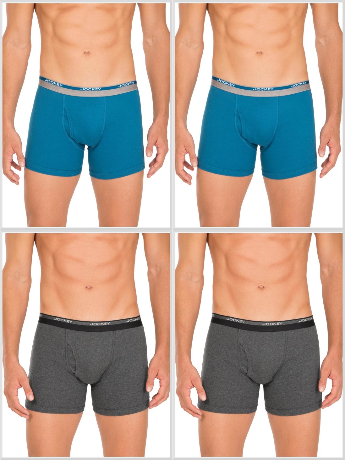 

Jockey Men Jockey Fashion Color Boxer Brief Combo - Pack of 4 -  - 8009, Multi colour