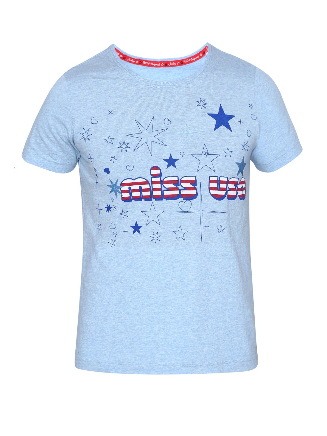

Jockey Girls Sky Blue Melange Girl's Graphic T-Shirt -  - UG01