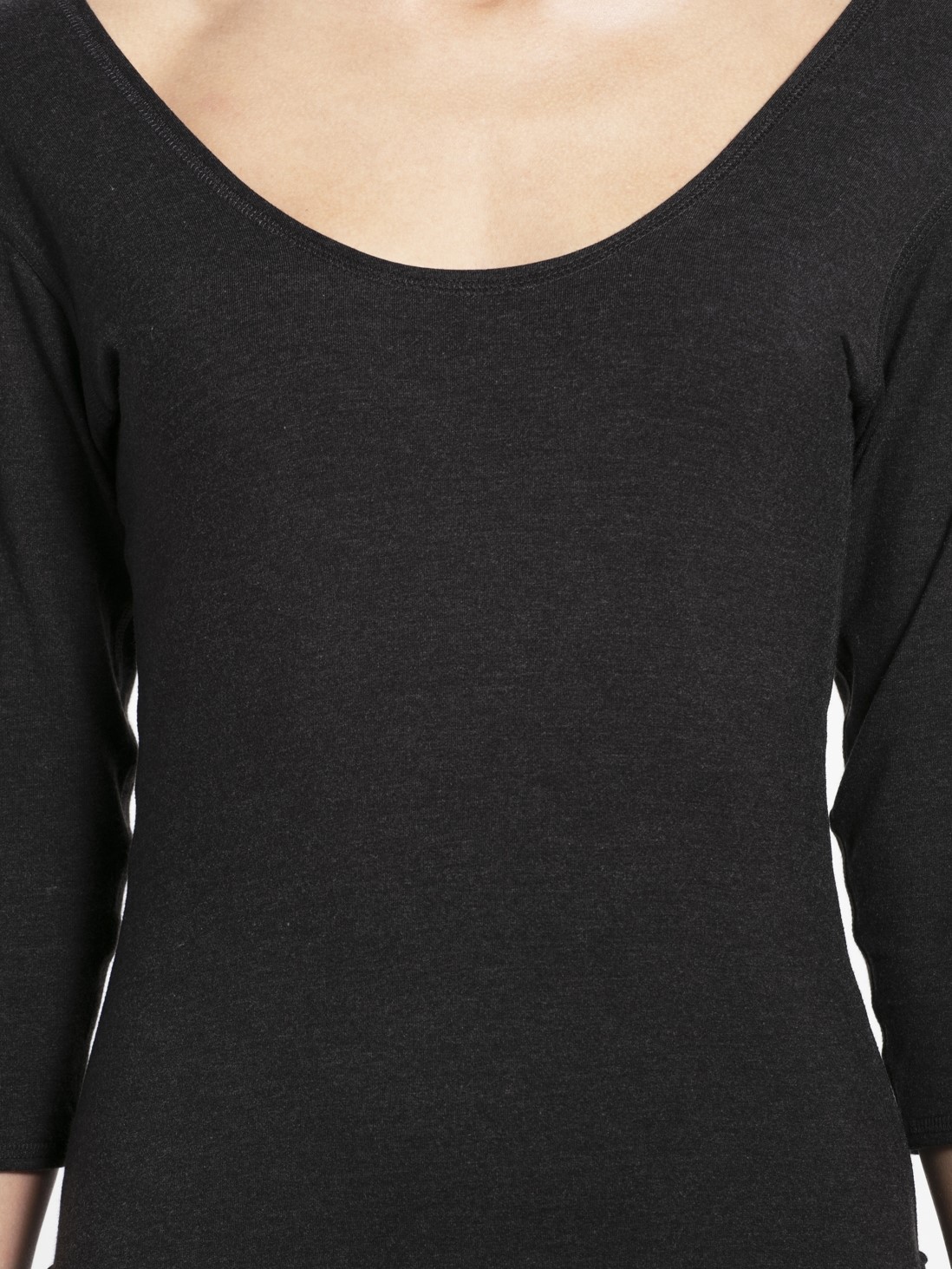 Buy Black Snug Fit Thermal 3 Quarter Sleeved T-Shirt for Women 2511 ...