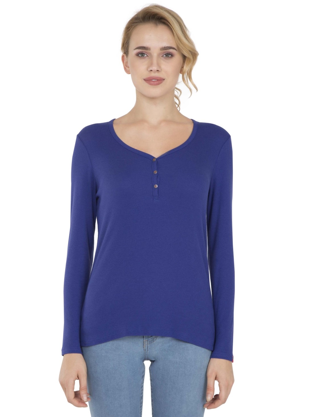 

Jockey Women Indigo Crush Full Sleeve T-Shirt -  - UL15, Blue