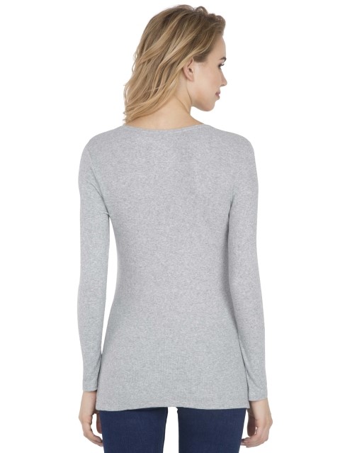 Download Jockey Women Apparel Tops | Light Grey Melange Full Sleeve ...