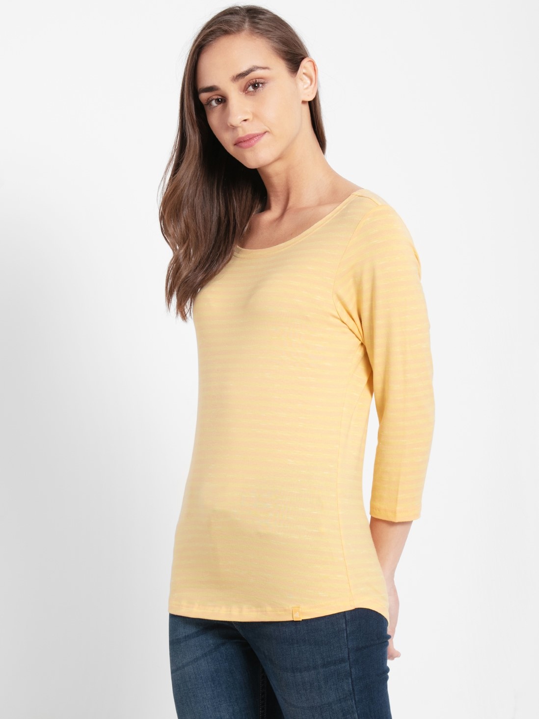 women's round neck three quarter sleeve shirts & tops