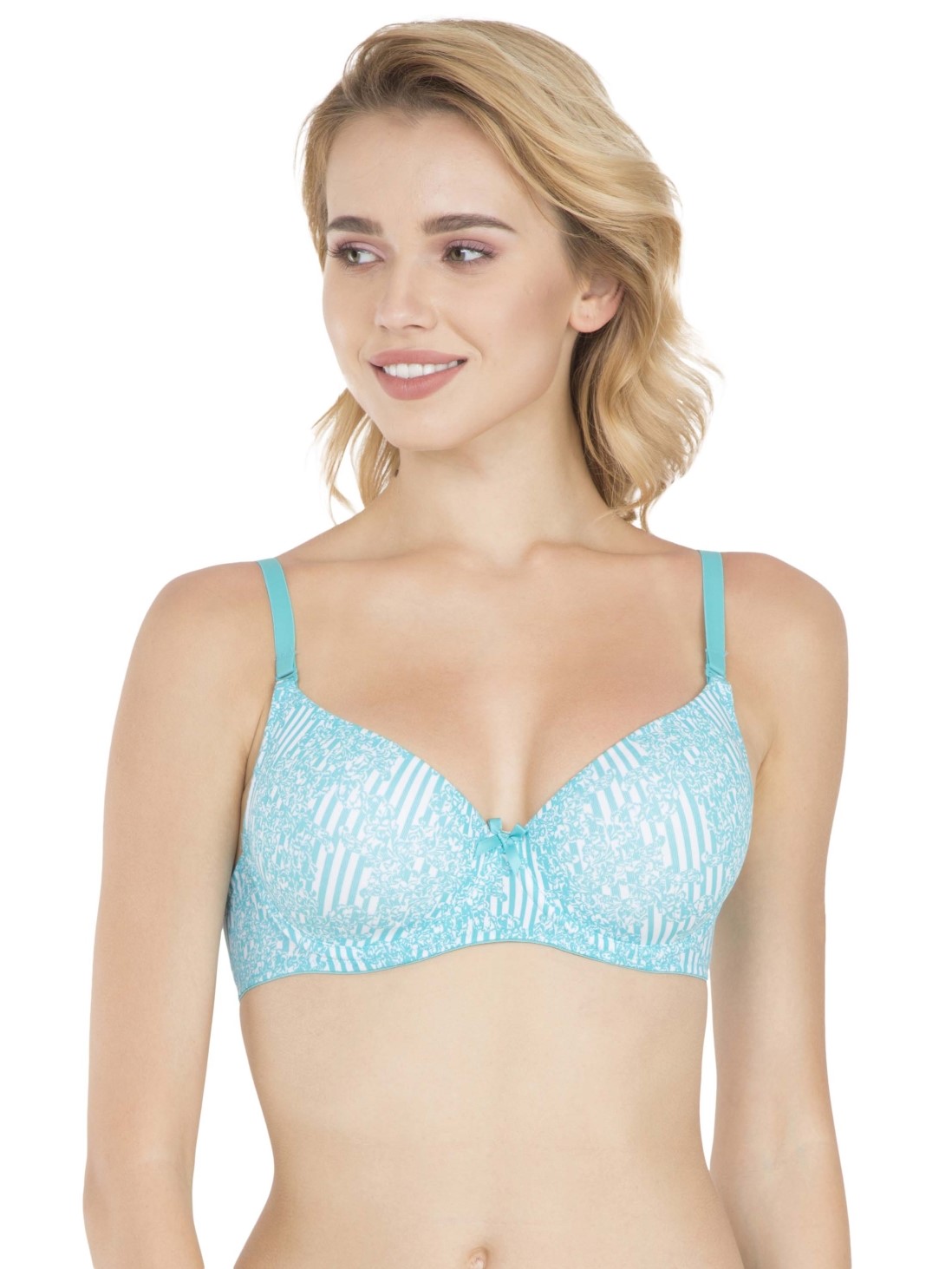 

Jockey Women Jet Teal Print64 T-Shirt Bra -  - 1245, Blue