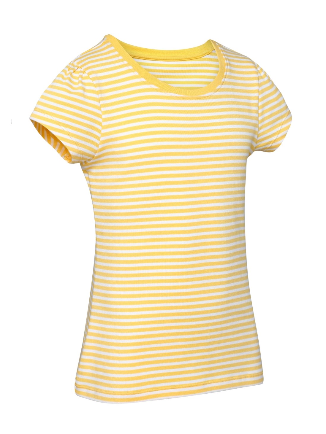 Buy Banana Cream And White Round Neck Half Sleeve T Shirt For Girls For