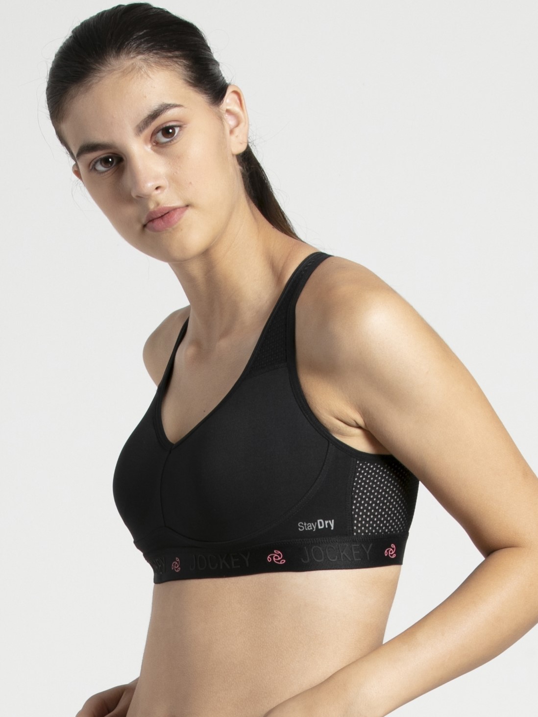 jockey black sports bra