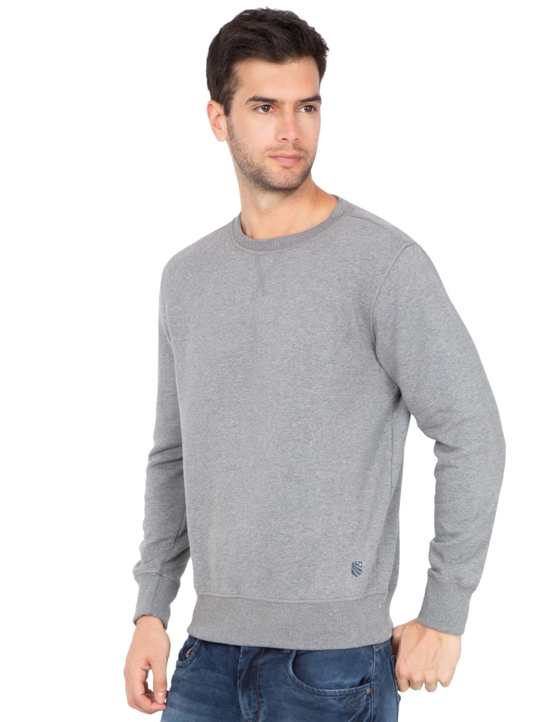 Jockey Men Apparel Tops | Grey Melange Sweatshirt