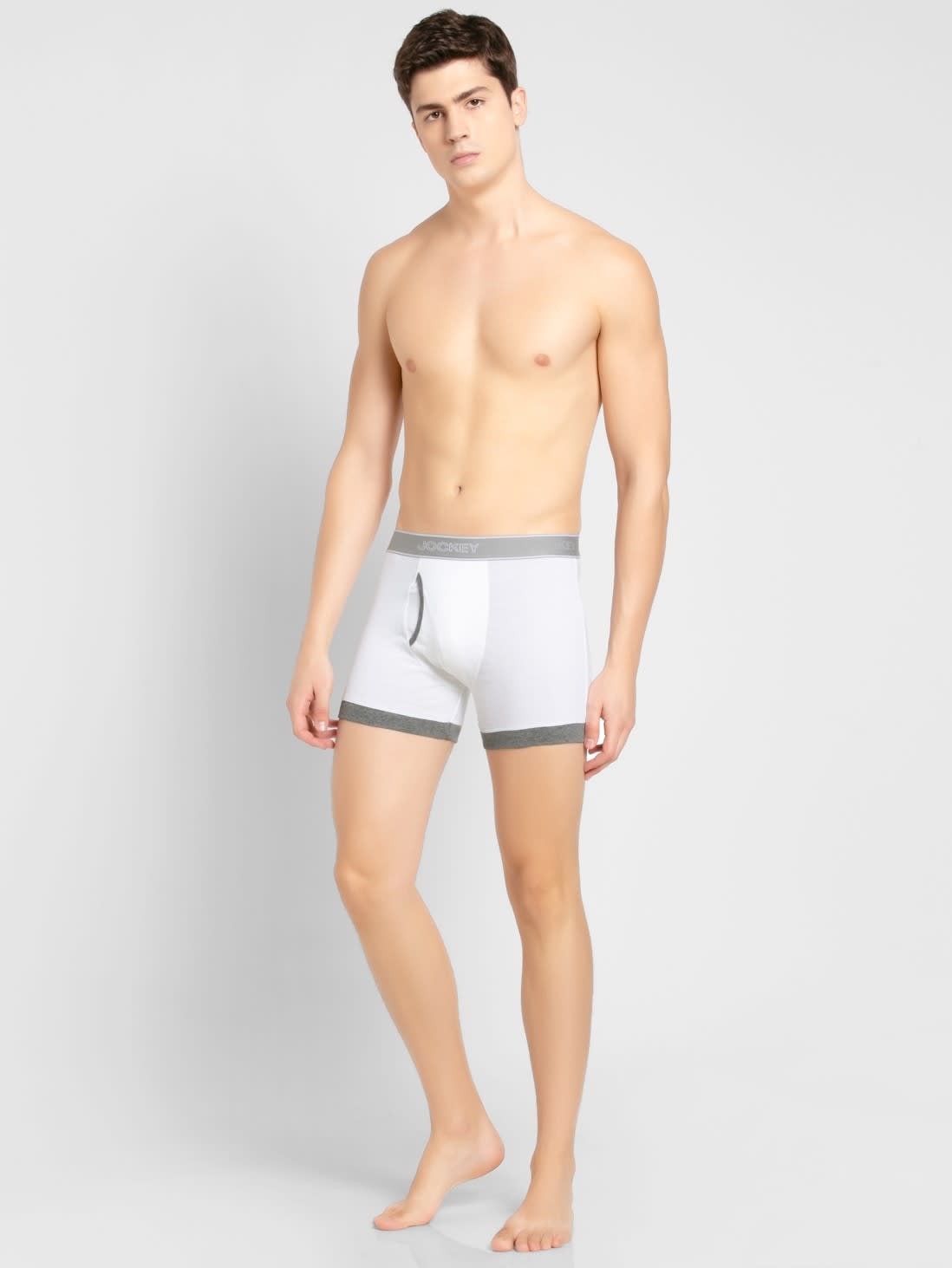 Buy White Boxer Briefs with Front Fly (Pack of 2) for Men 1017 | Jockey ...