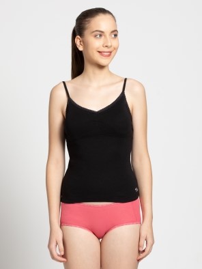Super Combed Cotton Lace Neckline Styled Camisole for Teens