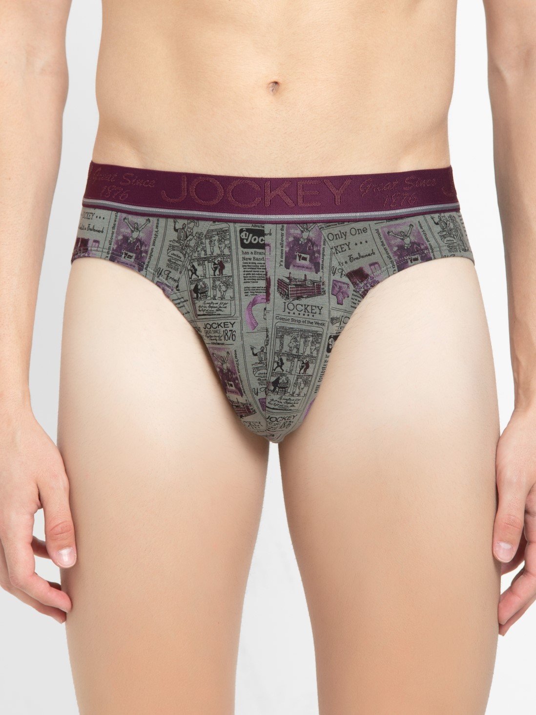 

Jockey Men Dark Grey &Purple Print03 Men Printed Brief -  - HG05