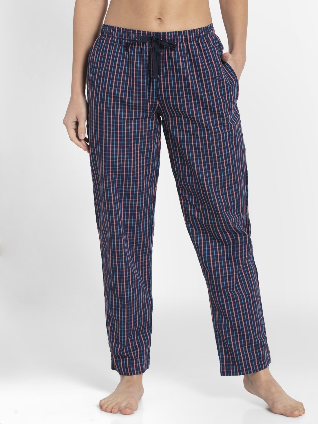 

Jockey Women Classic Navy Assorted Checks Long Pant -  - RX06, Blue