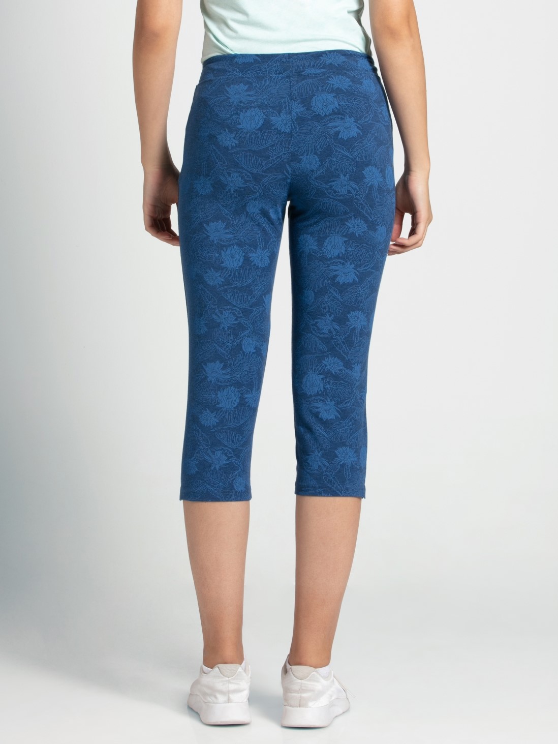 Jockey Women Apparel Bottoms | Vintage Denim Melange Printed Capri Pants