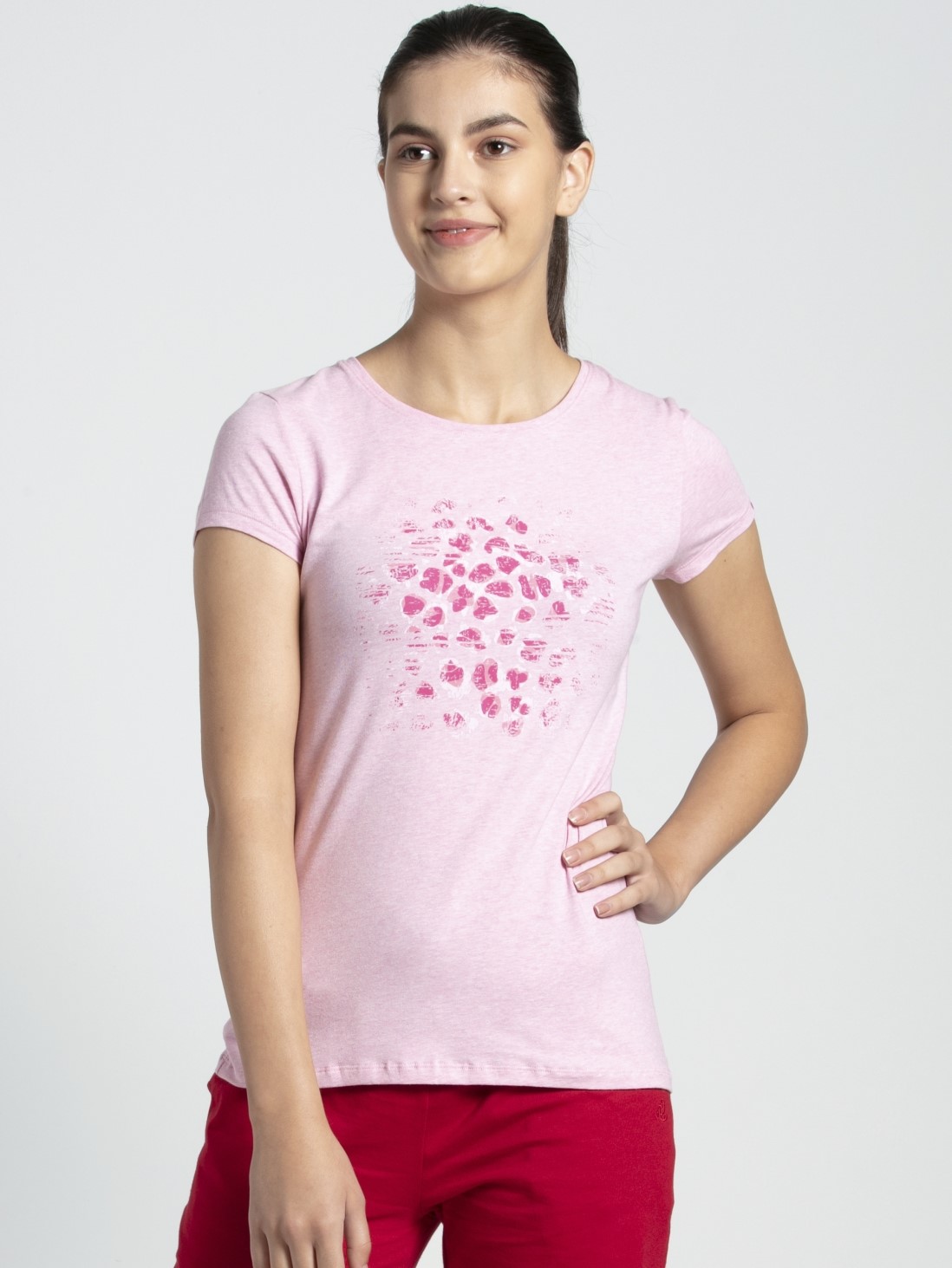 

Jockey Women Pink Lady Melange Print48 Graphic T-Shirt -  - 1361