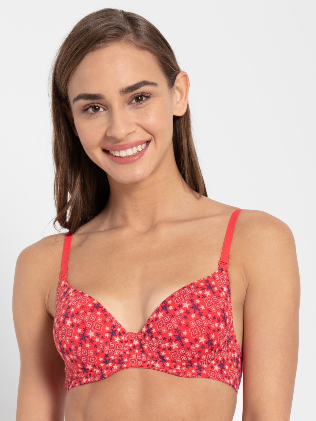 

Jockey Women Hibiscus Red Print294 Padded Wired Bra -  - UL50