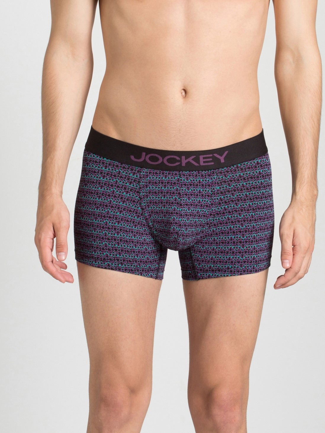 

Jockey Men Black & Purple Printed Trunk -  - FP23, Grey