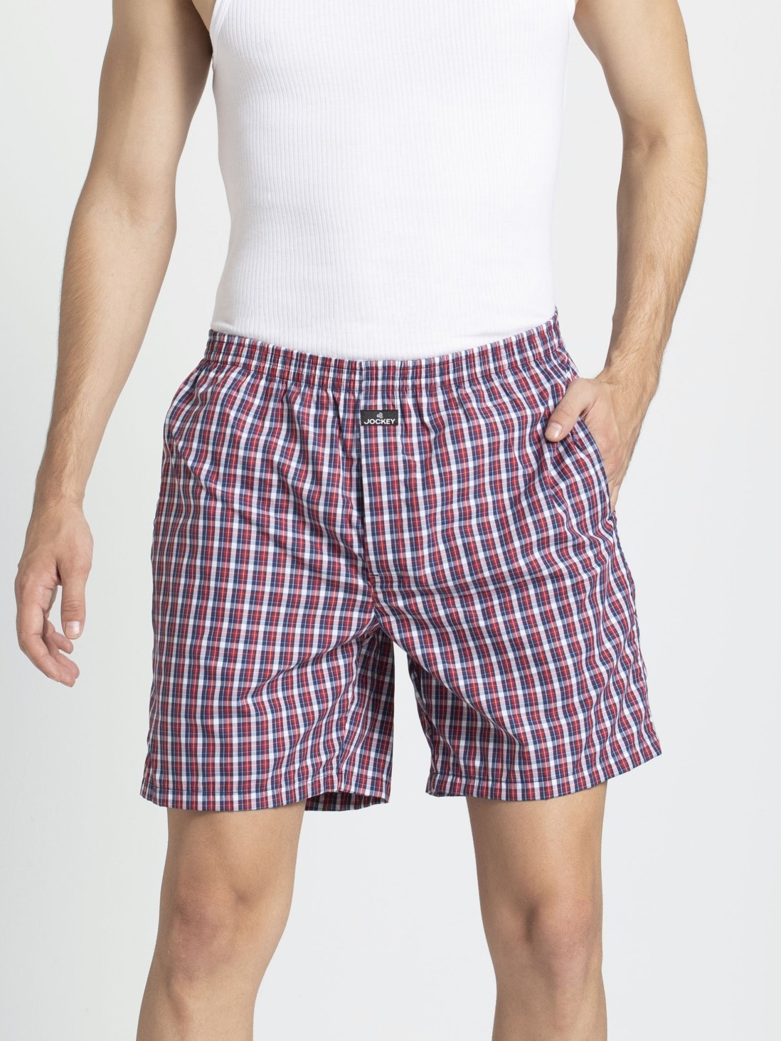 

Jockey Men Red & Blue Check Combo9293 Boxer Short Pack of 2 -  - 1223, Checks