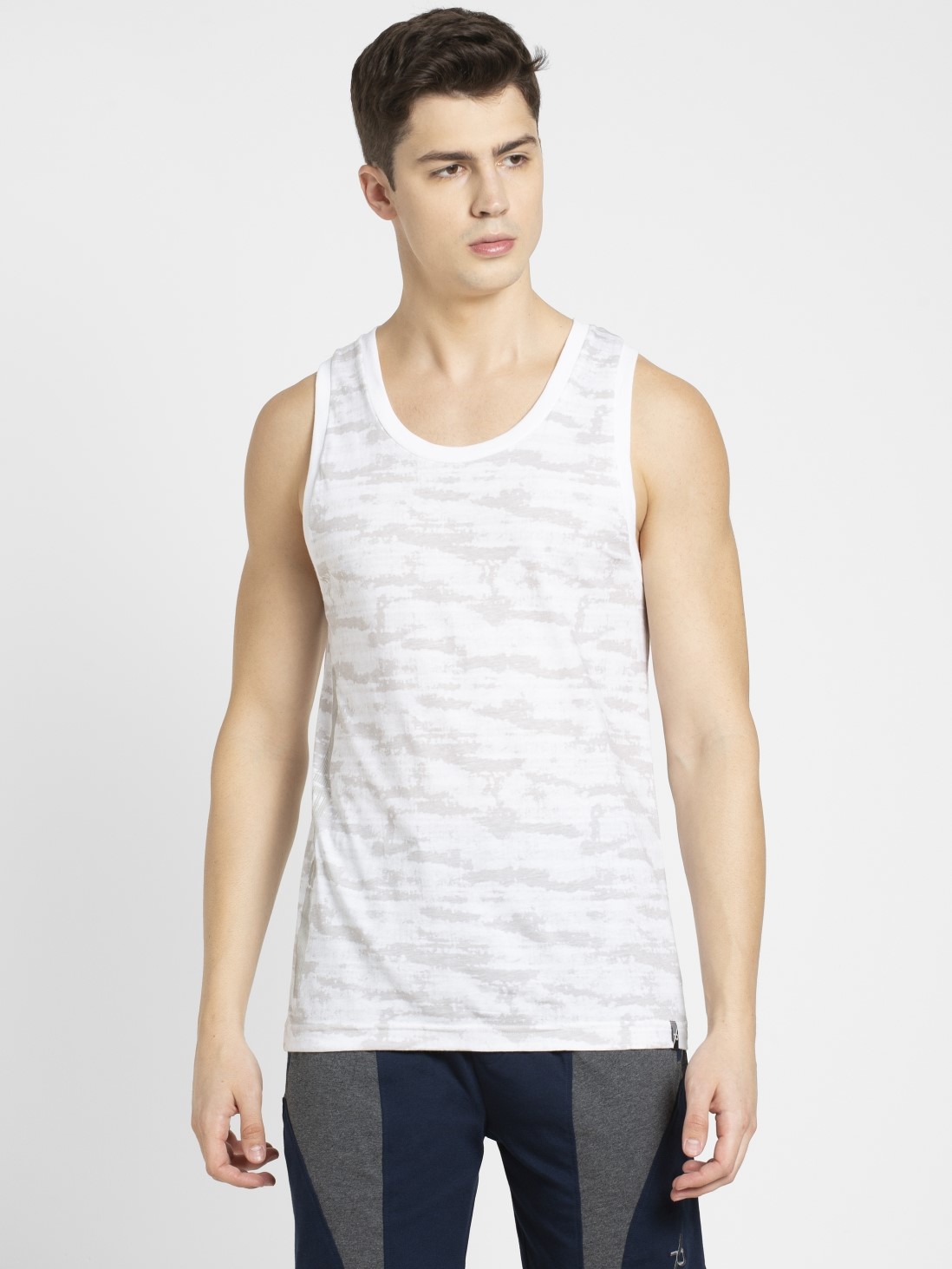 

Jockey Men White Prints Tank Top -  - 9928