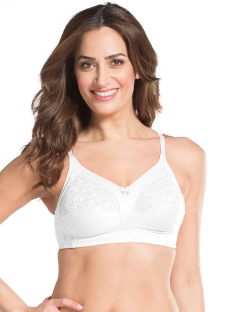Buy Jockey ES24 Women's Wirefree Non Padded Super Combed Cotton Elastane  Stretch Full Coverage Plus Size Bra with Side Panel Support and Plush  Lining Cup_Black_34D at