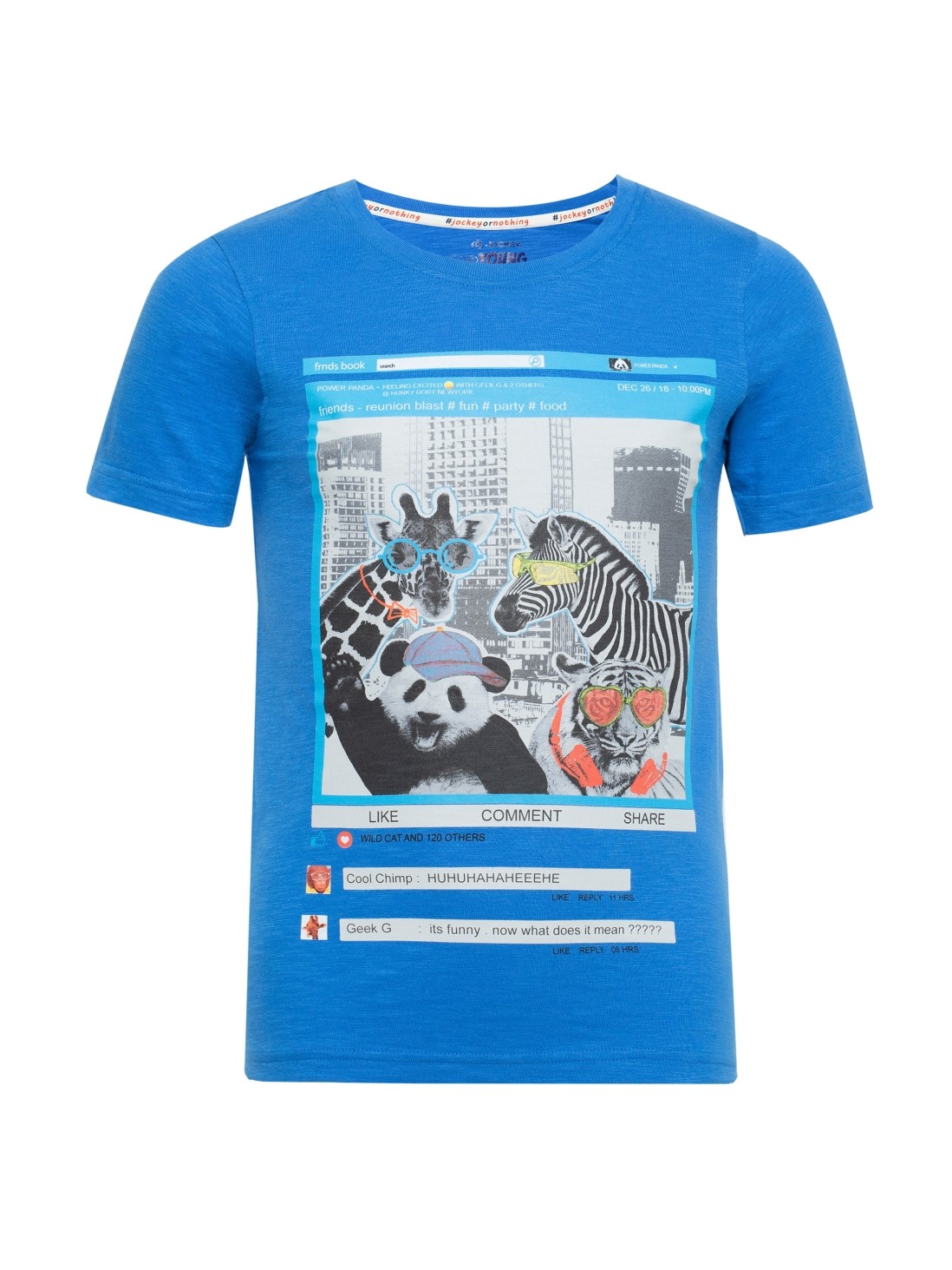 

Jockey Boys Palace Blue Printed T-Shirt -  - CB02