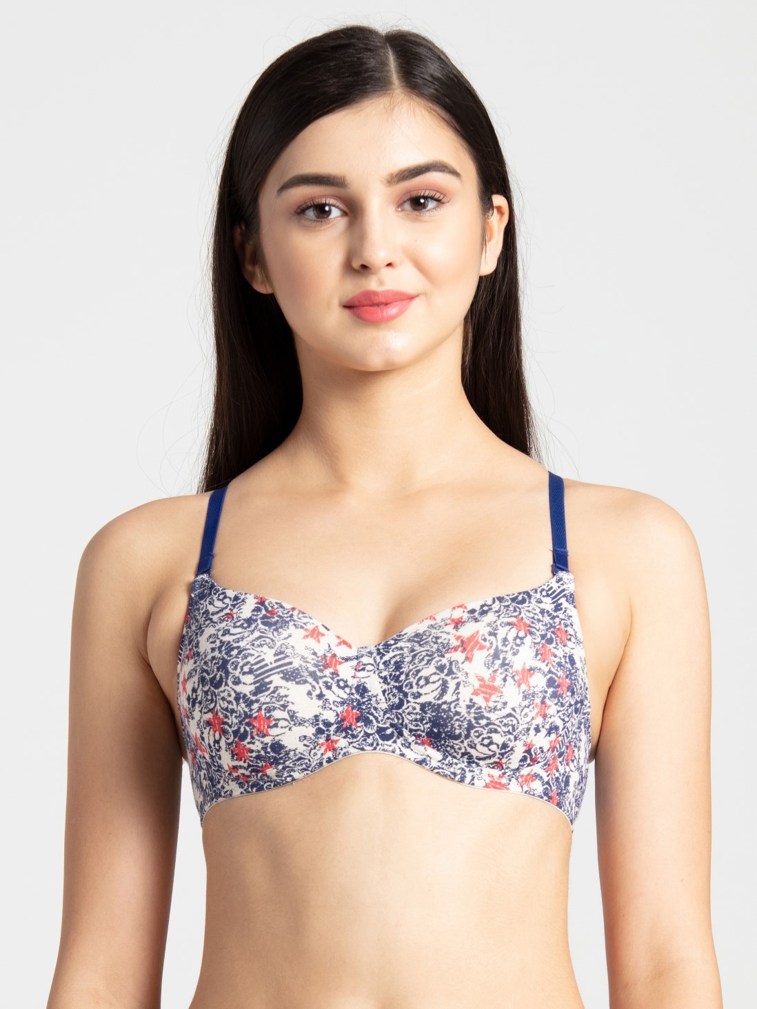 

Jockey Women Cream Melange Print81 Padded Wire free Bra -  - UL51, Yellow