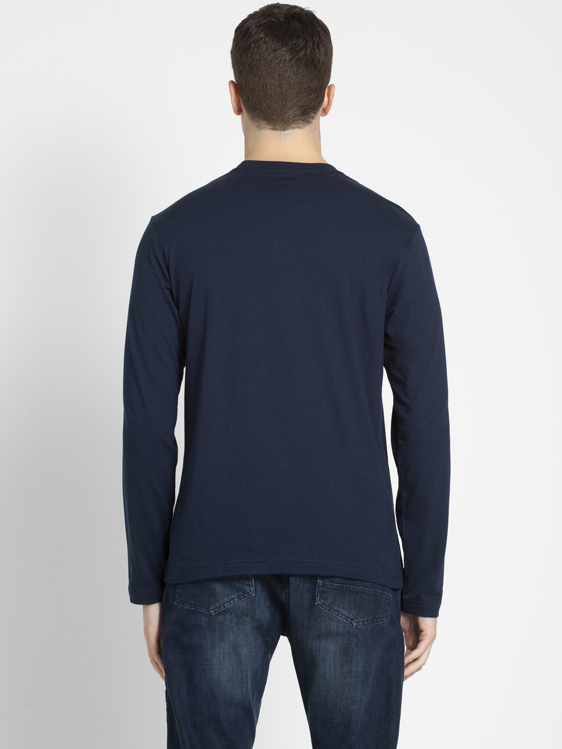 Jockey Men Apparel Tops | Round Neck Full Sleeve T-Shirt for Men - Navy